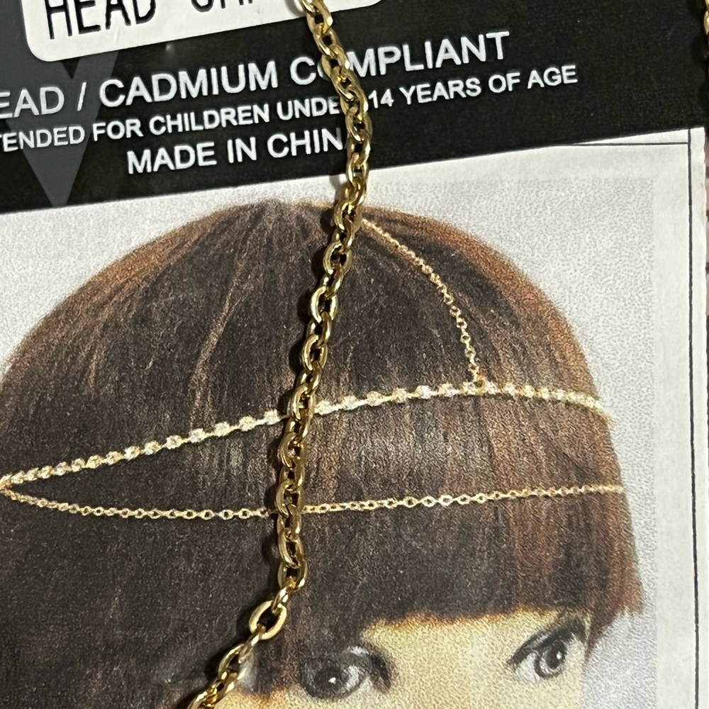 New VERA by New York Rhinestone Layered Hair Accessory Gold-tone Head Chain